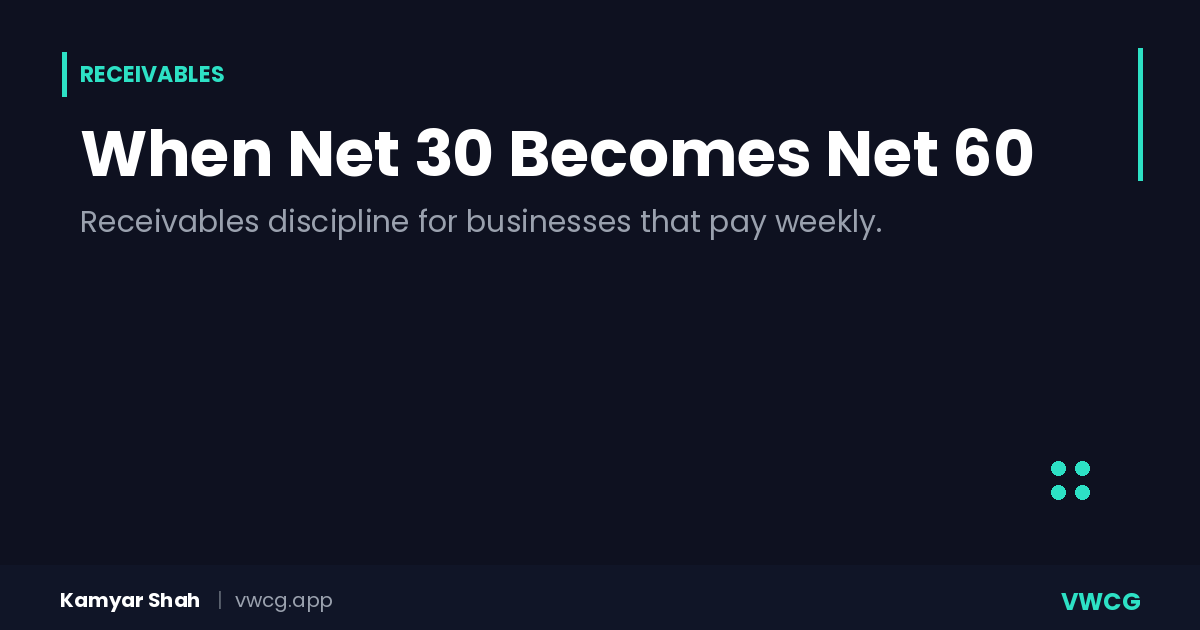 When Net 30 Becomes Net 60: Receivables Discipline for Businesses That Pay Weekly